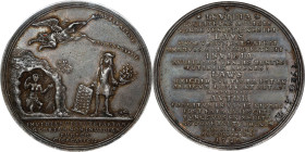 1720 Louisiana is Both a Bank and a Mint Medal. Betts-114, Adams-7. Silver. AU-55 (PCGS).
44.3 mm. "B 114" (the Betts number) and "6362" carefully pe...