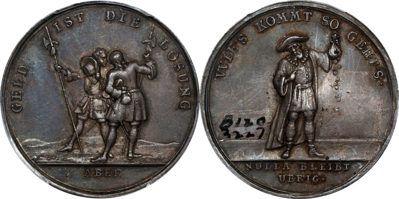 Undated (ca. 1720) John Law / Money's the Watchword Medal. Betts-120, Adams-28. ...