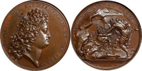 1716 John Law / The Avenger of the Fraud Medal. Betts-125, Adams-5. Copper. MS-63 BN (PCGS).
41.3 mm. The Adams plate piece for the Adams-5 variety, ...