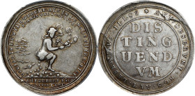 "1714" (ca. 1720) John Law / They Will Leave Us or We Will Leave Them Medal. Betts-126/127, Adams-15. Silver. EF-40 (PCGS).
33 mm. One of the most ch...