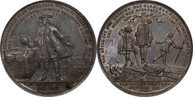 1720 John Law / From Riches to Ruin Medal. Betts-128, Adams-19. Silver. MS-62 (PCGS).
40.5 mm. Traces of "B 128" (the Betts number) and "6363" carefu...
