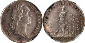 1751 Franco-American Jeton. Standing Indian Among Lilies with Alligator. Betts-385, Lecompte-108a. Silver. EF-45 (NGC).
28.5 mm. A famous variety in ...
