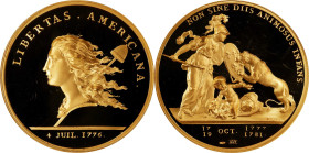 Lot of (2) "1781" (2004) Libertas Americana Medals. Modern Paris Mint Dies. Gold. Proof-69 Deep Cameo (PCGS).
40 mm. 43 grams each, .999 fine, 86 gra...