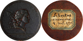(ca. Last Quarter of the 19th Century) Composition Impression of a Libertas Americana Medal. Amber Composition. Extremely Fine.
47.9 mm, 13.2 mm thic...