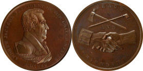"1829" Andrew Jackson Indian Peace Medal. Bronze. First Size. Julian IP-14, Prucha-43. Second Reverse. MS-65 BN (NGC).
76 mm. A lovely example of thi...
