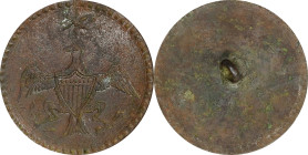 Undated (ca. 1790s) Eagle and Star Button. Cobb-17g, Albert WI-12C, DeWitt-GW 1789-3c, Baker-1009. Brass. Very Fine.
34.5 mm. 6.98 grams. Original sh...