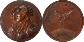 "1783" (ca. 1805) Washington Franklin / Treaty of Paris Sansom Medal. Musante GW-92, Baker-58A, Greenslet GM-82, Betts-617, Julian CM-5. Bronzed Coppe...