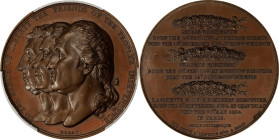 "1834" (ca. 1838) Washington Cercle Britannique Heroes of Liberty Medal. Original. Musante GW-149, Baker-196. Bronze. Plain Edge. Specimen-65 (PCGS)....