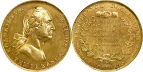 Undated (ca. 1847) Washington Temperance Society Medal. Musante GW-172, Baker-328C. Brass. MS-62 (PCGS).
41 mm. A lovely medal, far more attractive t...