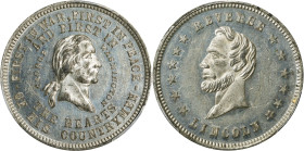 Undated (ca. 1865) Washington, First in War / Lincoln REVERSE Medal. Musante GW-764, Baker-240C, Cunningham 1-820W, King-856. White Metal. MS-62 (PCGS...