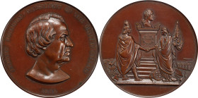 "1865" Andrew Johnson Indian Peace Medal. First Size. Musante GW-770, Baker-173X, var. (unlisted in this metallic composition), Julian IP-40. Bronze. ...