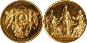 1876 Centennial International Exhibition Danish Medal. MDCCLXXVI Obverse. Musante GW-932, Baker-426A, var. Bronze, Fire-Gilt. Specimen-63 (PCGS).
52....