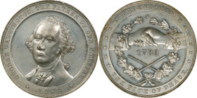 "1789" (ca. 1890) George Washington Private Indian Peace Medal. No Periods Reverse. Musante GW-1148, Baker-173N, Prucha-64. White Metal. Reeded Edge. ...