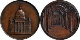 1864 Cathedral of St. Peter and St. Paul, Philadelphia Medal. By Anthony C. Paquet. Bronze. MS-62 (NGC).
80 mm. Obv: Exterior cathedral with inscript...