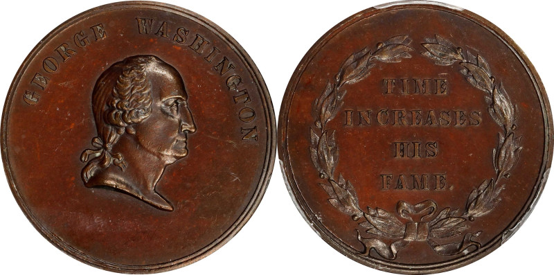 Undated (1859-1904) Time Increases His Fame Medal. Musante GW-442, Baker-91D, Ju...