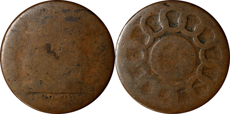 1787 Fugio Cent. Newman-Unattributable. Poor.
140.13 grains.
From the Jerome S...