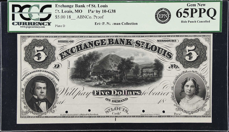 St. Louis, Missouri. Exchange Bank of St. Louis. 18xx $5. PCGS Currency Gem New ...