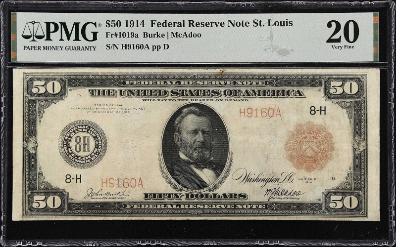 Fr. 1019a. 1914 $50 Federal Reserve Note. St. Louis. PMG Very Fine 20.
Burke - ...