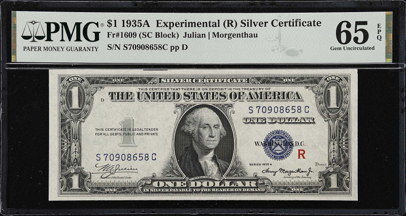 Fr. 1609. 1935A $1 Silver Certificate. (R) Experimental. PMG Gem Uncirculated 65...