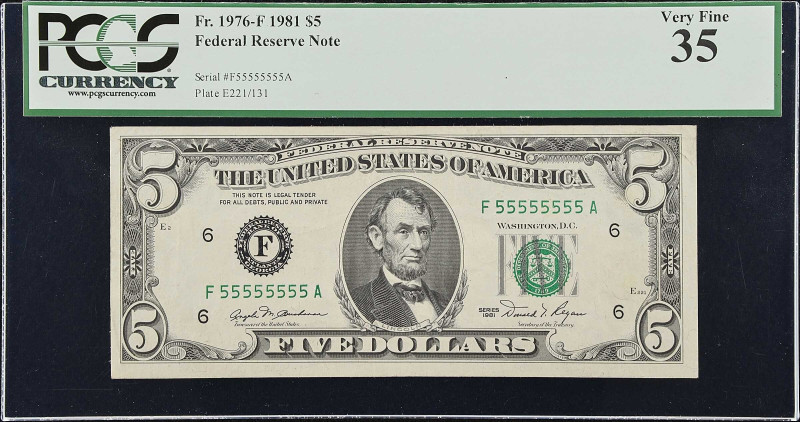 Fr. 1976-F. 1981 $5 Federal Reserve Note. Atlanta. PCGS Currency Very Fine 35.
...