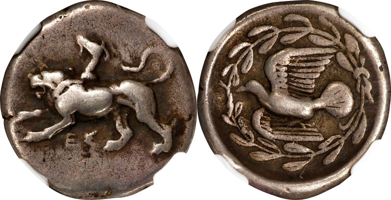 PELOPONNESOS. Sikoynia. Sikyon. AR Drachm, ca. 335-330 B.C. NGC Ch F.
HGC-5, 20...