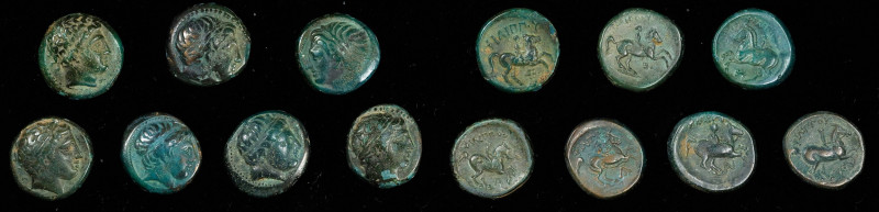 MIXED LOTS. Kingdom of Macedon. Septet of AE Units (7 Pieces), ca. 4th Century B...