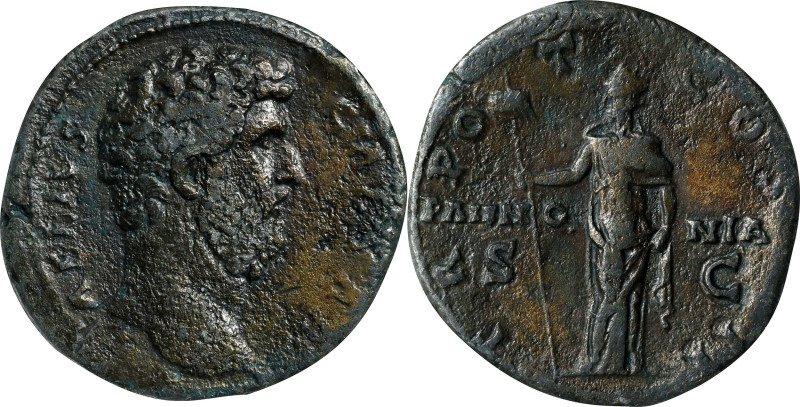 AELIUS AS CAESAR, A.D. 136-138. AE Sestertius (25.43 gms), Rome Mint, ca. A.D. 1...