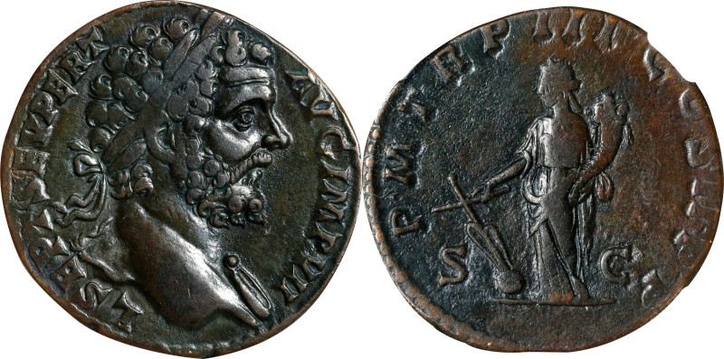 SEPTIMIUS SEVERUS, A.D. 193-211. AE Sestertius (22.82 gms), Rome Mint, ca. A.D. ...