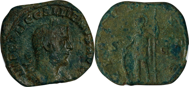 GALLIENUS A.D. 253-268. AE Sestertius, Rome Mint, A.D. 253-254. NGC Ch F. Edge C...