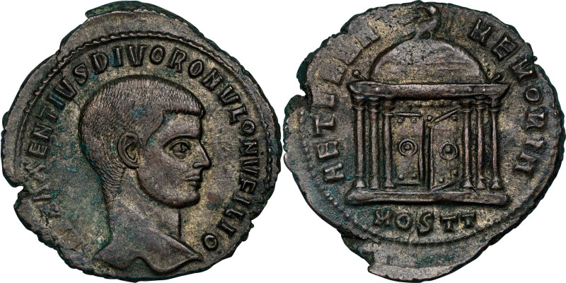 DIVUS VALERIUS ROMULUS (SON OF MAXENTIUS, DIED A.D. 309). AE Follis (6.23 gms), ...