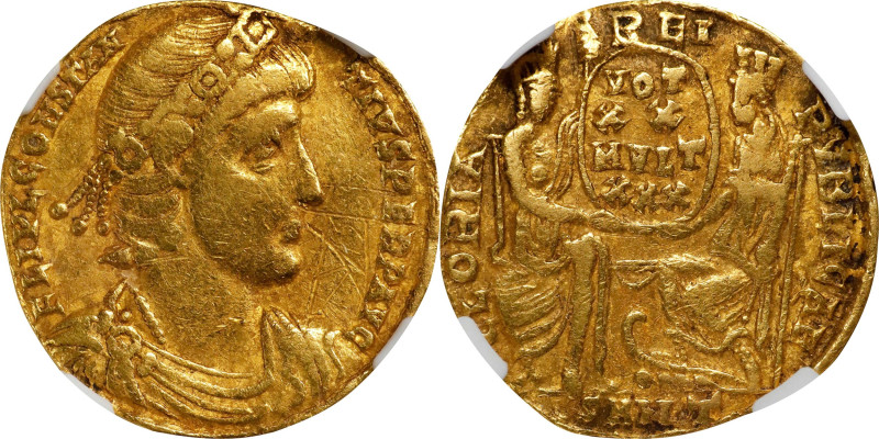 CONSTANTIUS II, A.D. 337-361. AV Solidus (3.55 gms), Nicomedia Mint, ca. A.D. 34...