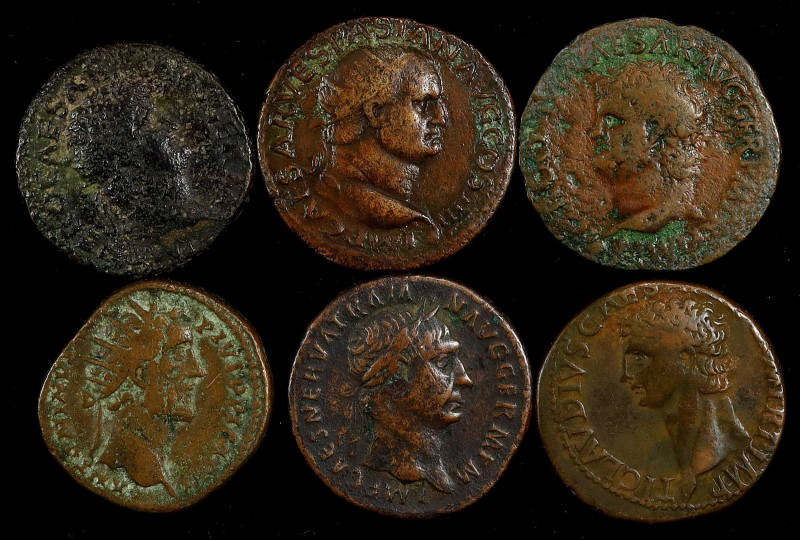 MIXED LOTS. Sextet of Roman Imperial Bronze Denominations (6 Pieces), ca. A.D. 1...