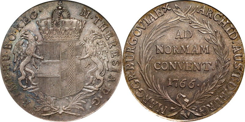 AUSTRIA. Holy Roman Empire. Taler, 1766. Gunzburg Mint. Maria Theresa. PCGS MS-6...