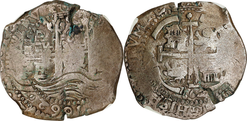 BOLIVIA. Cob 8 Reales, 1662-P E. Potosi Mint. Philip IV. NGC VF-35.
KM-21; Cal-...