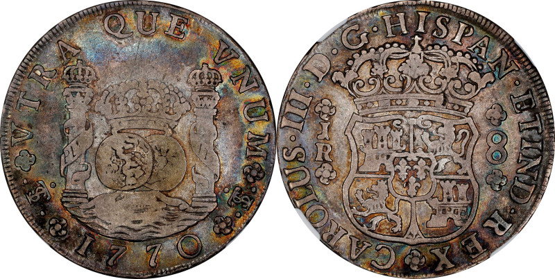 BOLIVIA. 8 Reales, 1770-PTS JR. Potosi Mint. Charles III. NGC VF-20.
KM-50; Cal...