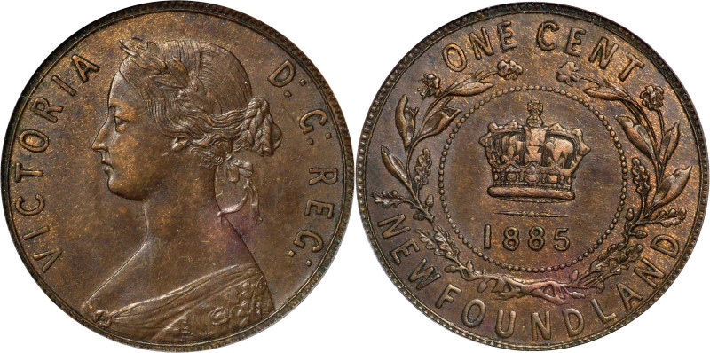 CANADA. Newfoundland. Cent, 1885. London Mint. Victoria. PCGS AU-58.
KM-1. KEY ...