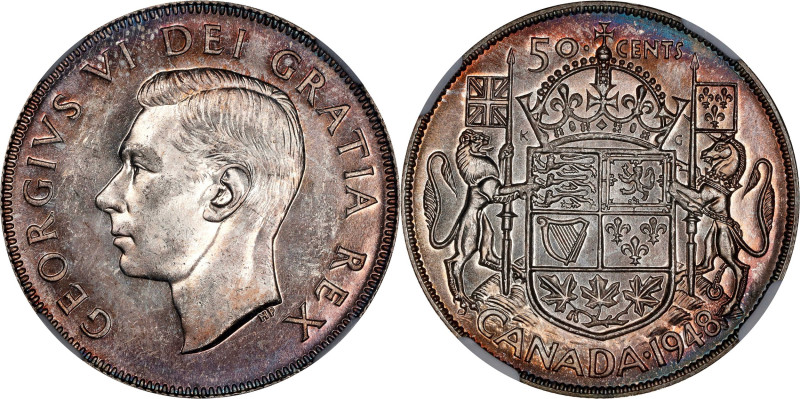 CANADA. 50 Cents, 1948. Ottawa Mint. George VI. NGC MS-62.
KM-45.

Estimate: ...