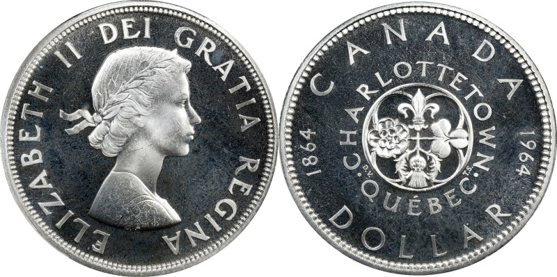 CANADA. Dollar, 1964. Ottawa Mint. Elizabeth II. PCGS PROOFLIKE-67 Cameo.
KM-58...