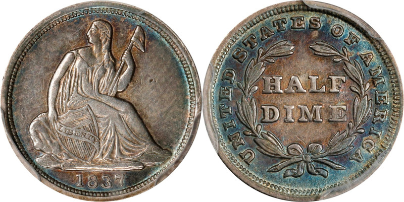 1837 Liberty Seated Half Dime. No Stars. Small Date. EF-45 (PCGS).
PCGS# 4312. ...