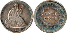 1837 Liberty Seated Half Dime. No Stars. Small Date. EF-45 (PCGS).
PCGS# 4312. NGC ID: 232M.
From the Jerome S. Reznick Collection. Earlier from our...