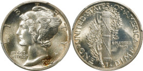 1916 Mercury Dime. MS-64 FB (PCGS).
PCGS# 4905. NGC ID: 23GX.
From the Bill Barber Collection.

Estimate: $125