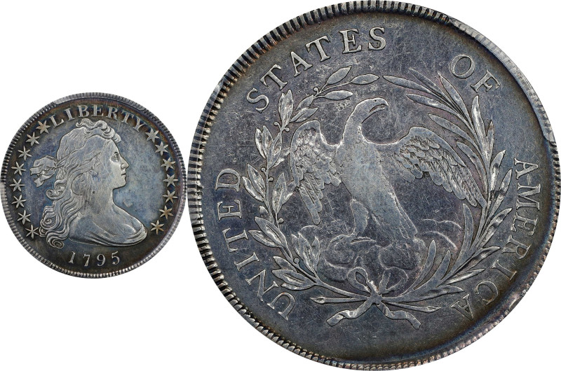 1795 Draped Bust Silver Dollar.Off-Center Bust. VF Details--Cleaned (PCGS).
PCG...