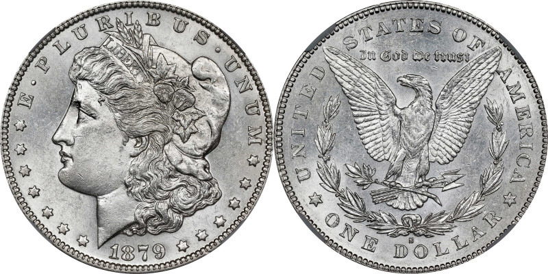 1879-S Morgan Silver Dollar. VAM-39. Top 100 Variety. Reverse of 1878. MS-62 (NG...