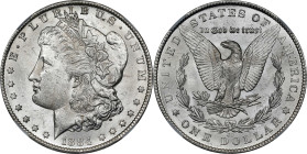 1884-CC Morgan Silver Dollar. MS-62 (NGC).
PCGS# 7152. NGC ID: 254M.

Estimate: $250