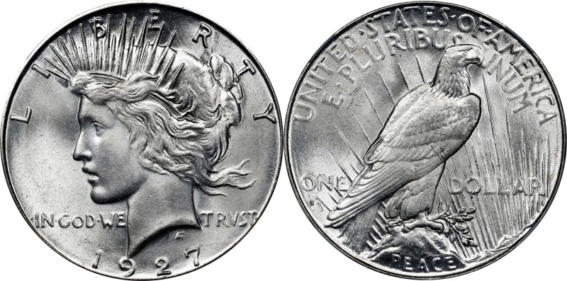 1927-S/S Peace Silver Dollar. VAM-3. Top 50 Variety. Repunched Mintmark, Doubled...