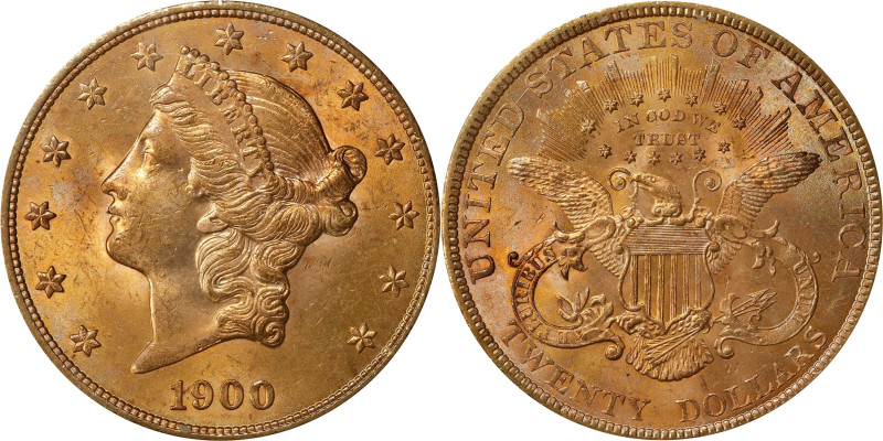 1900 Liberty Head Double Eagle. MS-62 (PCGS). Gold CAC. OGH Rattler.
PCGS# 9037...