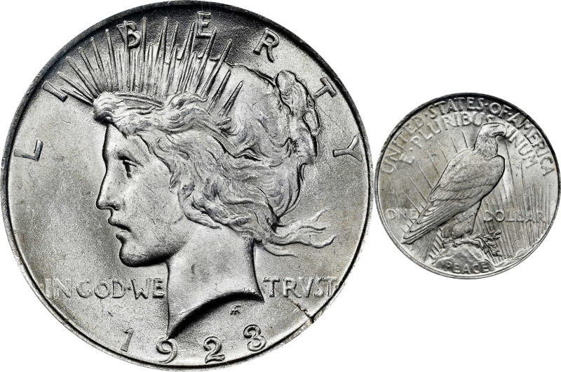 1923 Peace Silver Dollar. 1/4 Inch Cracked Planchet. MS-63 (PCGS).

Estimate: ...