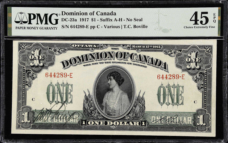 CANADA. Dominion Of Canada. 1 Dollar, 1917. P-DC-23a. PMG Choice Extremely Fine ...