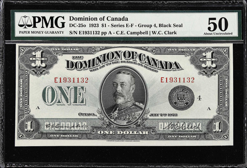 CANADA. Dominion of Canada. 1 Dollar, 1923. DC-25o. PMG About Uncirculated 50.
...