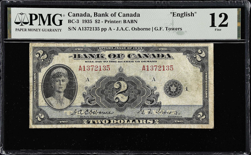 CANADA. Lot of (2). Bank of Canada. 2 Dollars, 1935. BC-3. PMG Fine 12 & 15.
Pa...